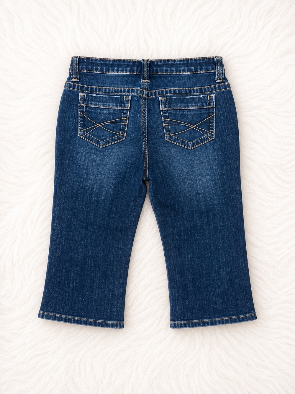 SO Juniors Size 7 Denim Capri Jeans | Stretch Mid Rise Cropped Blue Jean Capris - Picture 3 of 3
